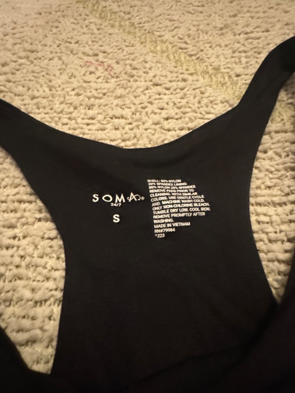 Soma 24/7 Black Racerback Lounge Dress Size Small Soft Stretch - Picture 2 of 3
